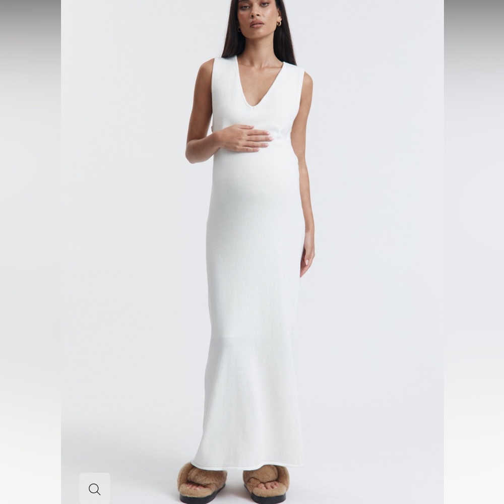 Elegant White Maternity Dress